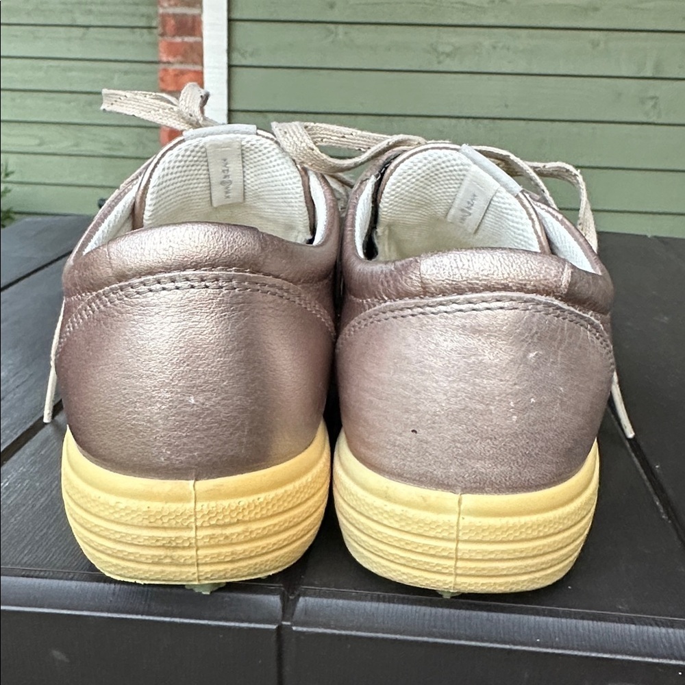 Ecco Shoes Hydromax Casual Sneakers Leather Lace Up in pewter bronze shade - Picture 4 of 11